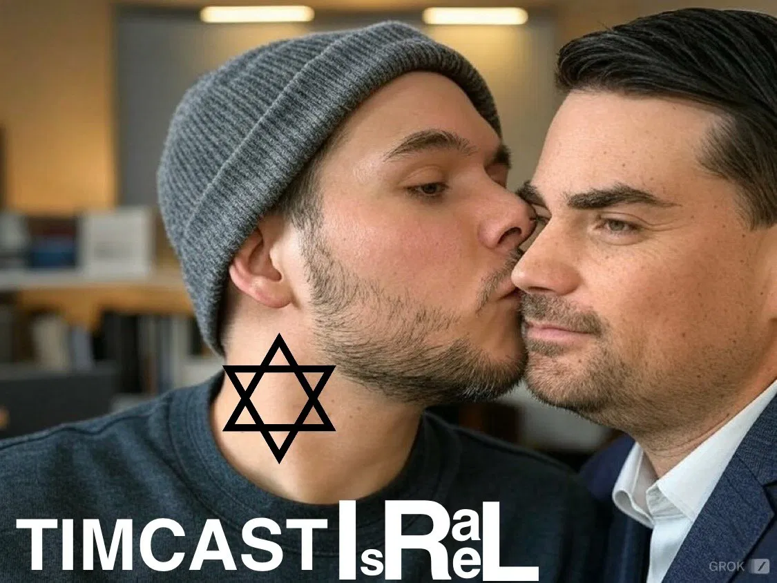Tiny Tim Pool kissing kike Shapiro