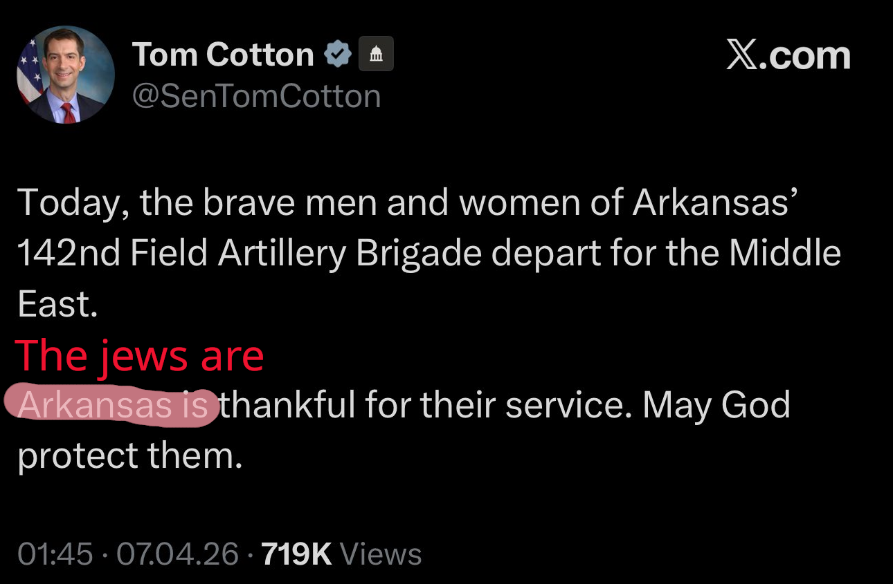 Tom meant to say the jews are thankful